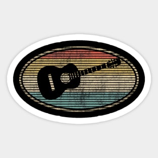 Guitar Lovers. Spanish Guitar Music Lovers Vintage Design Sticker